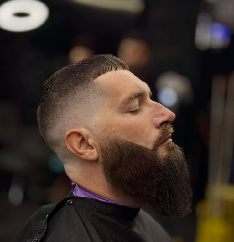 Skin fade and full beard grooming completed at The Dream Barbershop
